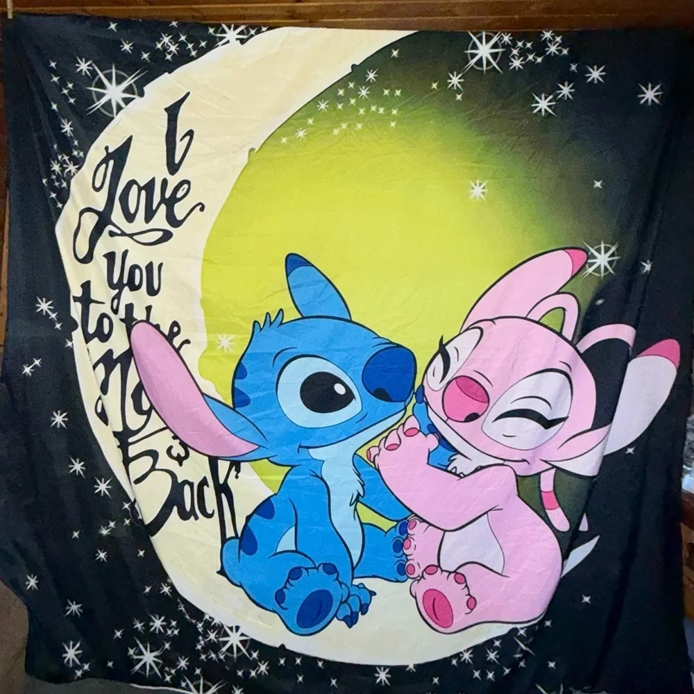 Disney Lilo & Stitch-Stitch and Angel Duvet Cover & Pillow Case set. 86”X86”